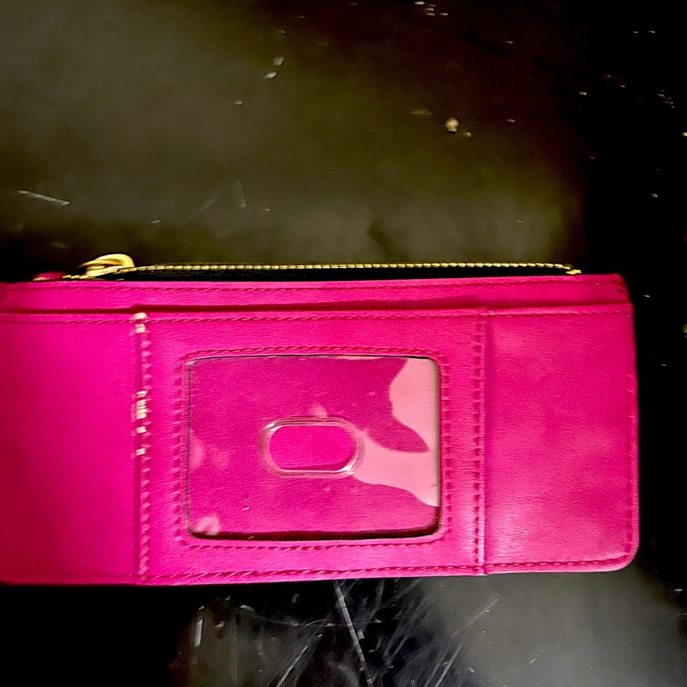 Hot pink with snake skin wallet with card slots